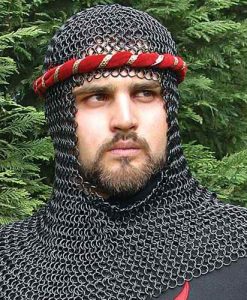 Mail Armor Coif, Blackened